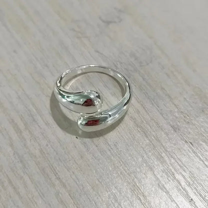 Anelli con goccia d'acqua liscia in argento sterling 925 per donna Anello aperto in oro 18 carati Anelli per coppie di nozze Regalo di gioielli estetici