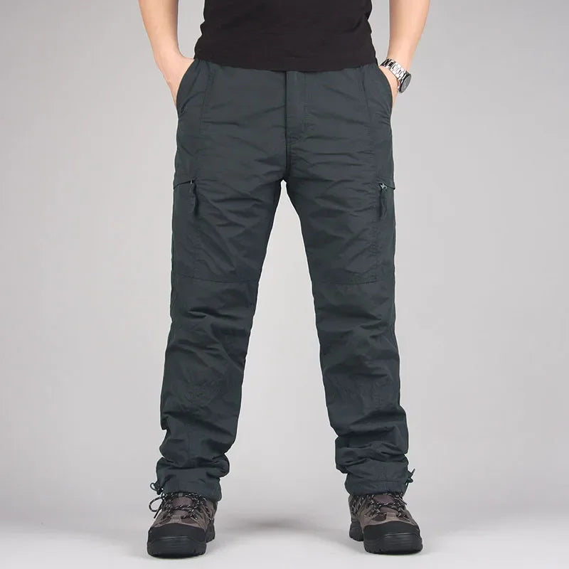 Pantaloni cargo in pile da uomo Pantaloni tattici in peluche invernale Pantaloni da jogging casual 3XL Pantaloni termici caldi da corsa coreani allentati