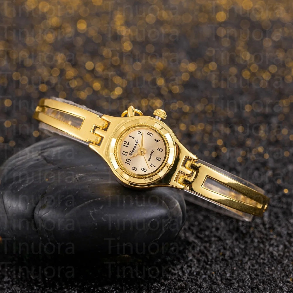 Orologi semplici ed eleganti con quadrante piccolo Orologi da polso al quarzo da donna in oro di lusso da donna Orologio da polso da donna delle migliori marche relogio feminino