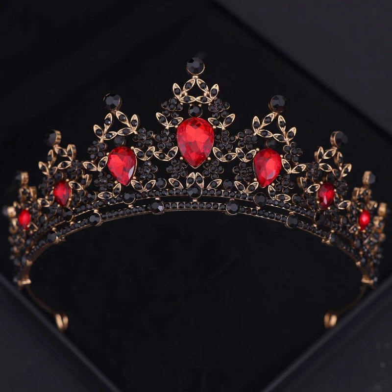 Diademi e corone di cristallo barocchi Festa con strass Prom Diadema Fascia da sposa Accessori per capelli da sposa Gioielli Corona Tiara Regalo