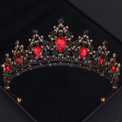 Diademi e corone di cristallo barocchi Festa con strass Prom Diadema Fascia da sposa Accessori per capelli da sposa Gioielli Corona Tiara Regalo