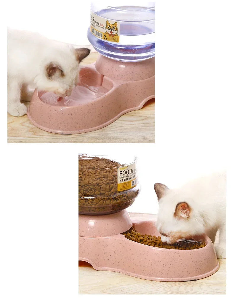 Mangiatoie automatiche per cani Bottiglia d'acqua in plastica Ciotola per gatti Alimentazione e bere Distributore d'acqua per cani Ciotola per animali domestici Forniture per animali domestici
