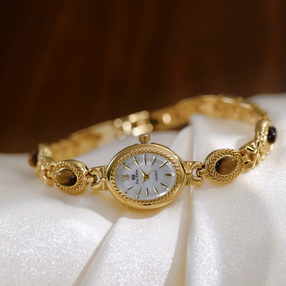 Orologio da donna elegante Bracciale in giada Orologio piccolo Orologi al quarzo moda Orologio da polso dorato di lusso Regali per le donne Marchio originale