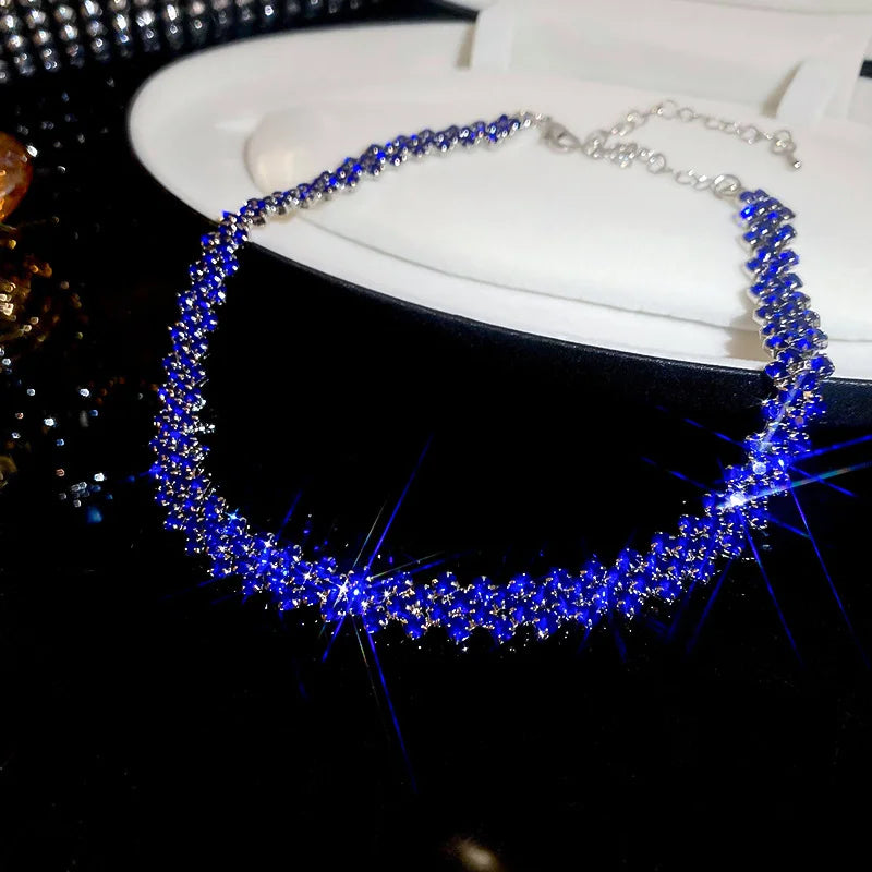 Collana girocollo di lusso con strass pieni lucidi per le donne Collane di cristallo geometriche personalizzate Regali per feste di gioielli da sposa