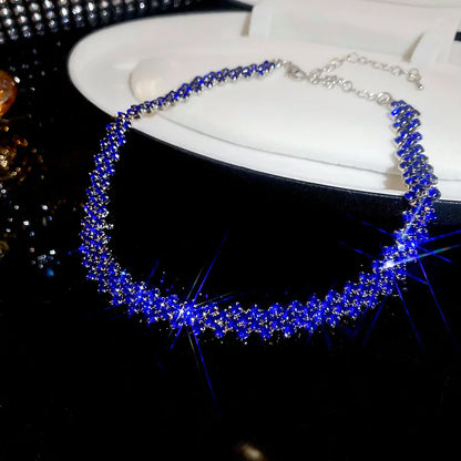 Collana girocollo di lusso con strass pieni lucidi per le donne Collane di cristallo geometriche personalizzate Regali per feste di gioielli da sposa