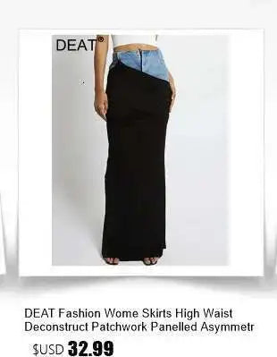 DEAT Moda Grigio Hot Drilling Spaghetti Strap Dress Donna Slim Fit Backless Pieghe Split Abiti lunghi fino al pavimento Nuova marea 7AB8510