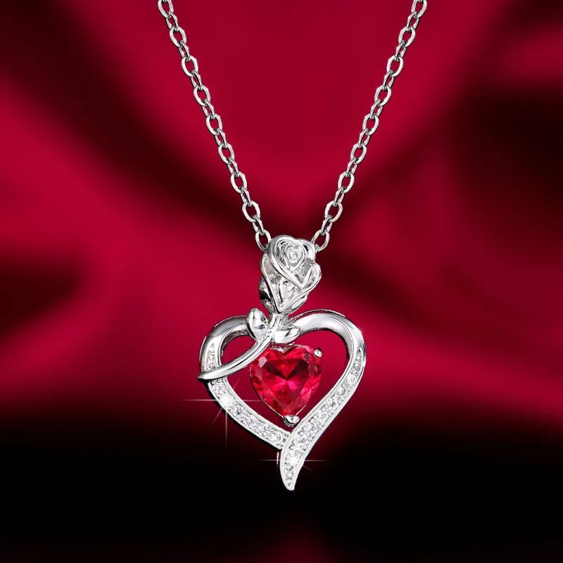 Collana con ciondolo a forma di cuore in stile elegante, design cavo, regalo per la festa della mamma, adatto ai migliori amici senza scatola