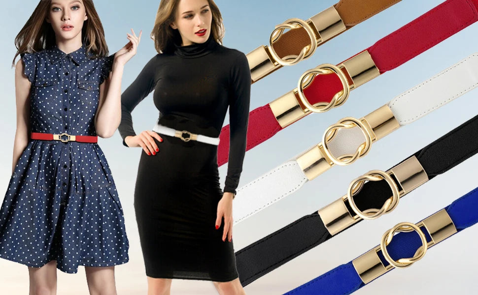 Cintura skinny da donna per abiti Cinture elastiche alla moda da donna Cintura cinch