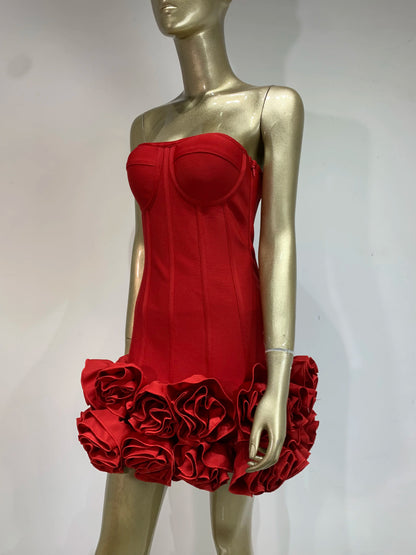 Estate nuovo 2024 donne sexy senza spalline allacciato mini fasciatura vestito aderente celebrità elegante compleanno mini abito da sera da sera