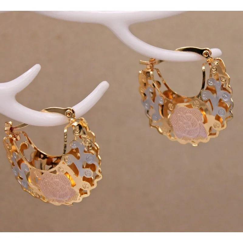 Eleganti orecchini a cerchio placcati in oro 14K per le donne-perfetti per matrimoni, feste e compleanni