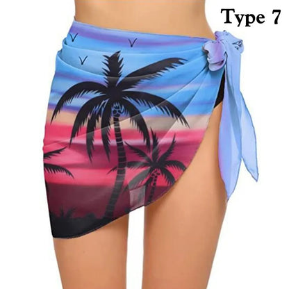 Chiffon Womens Sarongs Wrap gonna Coverups Wrap Sheer Chiffon costume da bagno sciarpa Cover Short sarong Beach Short Cover Beach Bikini
