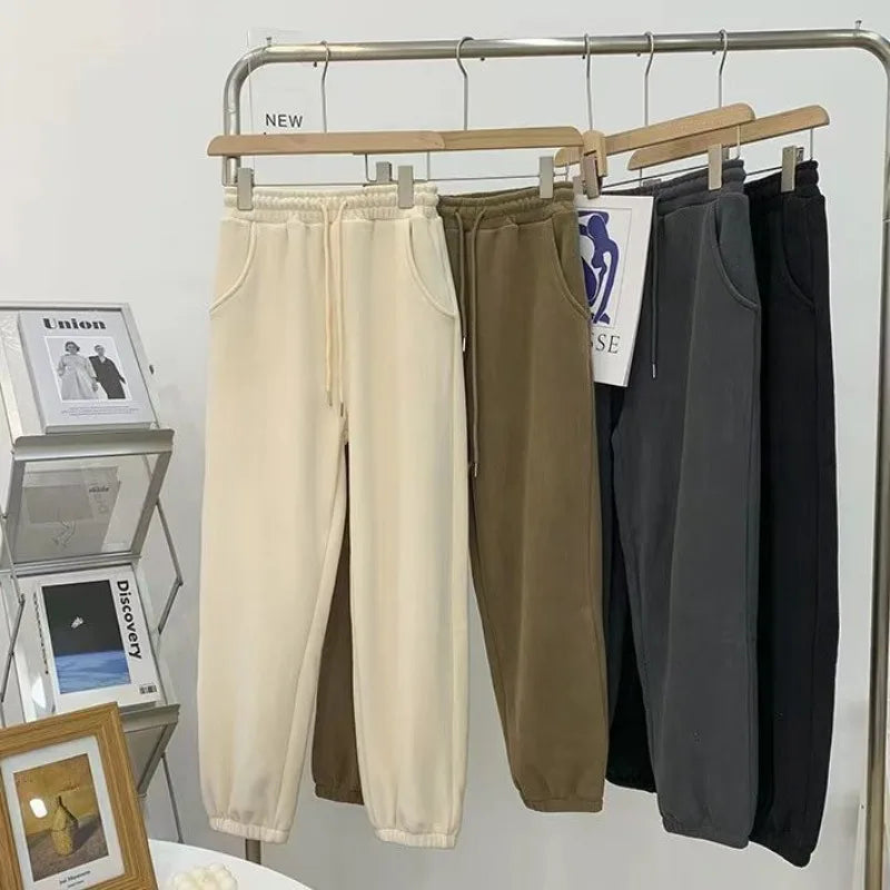 Pantaloni invernali spessi e caldi da donna Pantaloni Harem in pile polare a doppia faccia caldi Pantaloni lunghi larghi comodi a vita alta sportivi casual