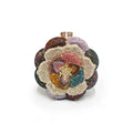 Pochette da sera con strass rosa/verde con fiore rosa Borse da sera da donna in cristallo giallo floreale Pochette da sposa per festa di nozze