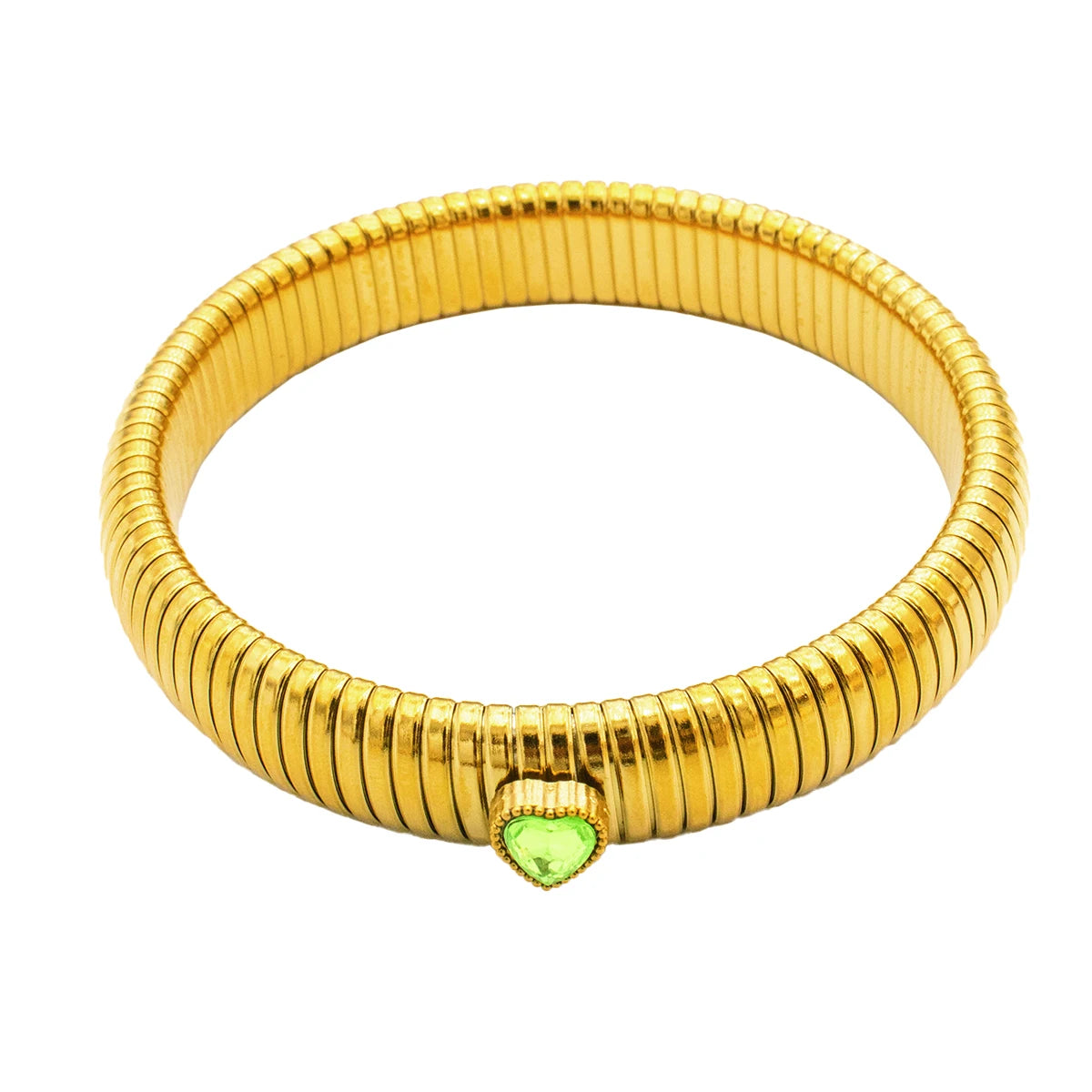 Bracciale in metallo spesso con elasticità retrò impermeabile in acciaio inossidabile placcato oro 18 carati tendenza moda gioielli unisex uomo donna