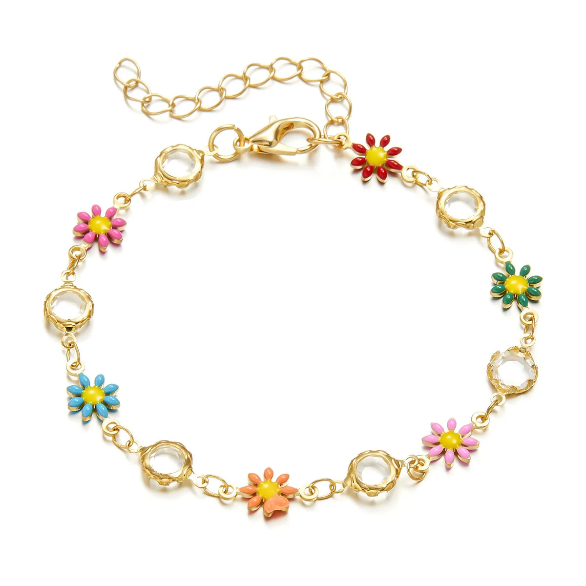 Bracciale con fiori margherita dolce Personalità della moda Bracciale con ciondoli con fiori estetici minimalisti per le donne Regalo di gioielli per feste di nozze