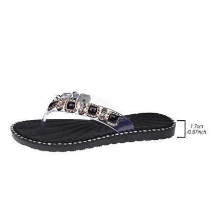 2025 Scarpe Donna Primavera Estate Perizoma Infradito piatte Comode strass Moda Sandali di lusso con punta aperta Designer da donna