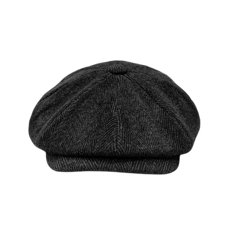 Berretto di lana per uomo Gatsby Cappello Autunno Inverno Uomo Berretti piatti Grigio a spina di pesce Berretti strillone Maschile Sombreros De Hombre Berretti NM01-2