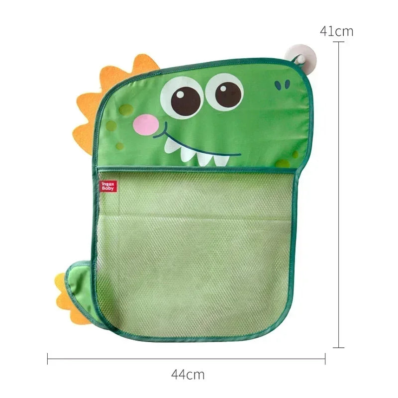 Giocattolo per baby shower Simpatico anatra rana Borsa portaoggetti per giocattoli con rete Forte ventosa Borsa da gioco per baby shower Organizzatore per il bagno Giocattolo d'acqua