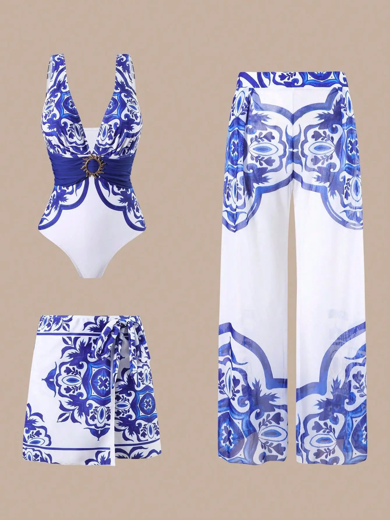 Costume da bagno floreale con stampa floreale con volant monospalla blu Set copricostume singolo micro monokini costumi da bagno sexy per ragazze Summer Beach