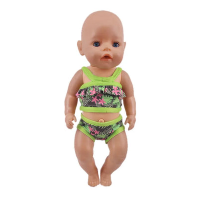 Costume da bagno per bambini in diversi stili, grazioso costume intero per bambole da 43 cm, accessori per bambole americane da 18 pollici, regali giocattolo per ragazze