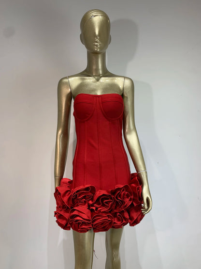 Estate nuovo 2024 donne sexy senza spalline allacciato mini fasciatura vestito aderente celebrità elegante compleanno mini abito da sera da sera
