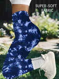 Leggings a Vita Alta Tie Dye Super Morbidi per Donna, Yoga, Corsa, Palestra, Allenamento, Tights Sportivi, Fitness