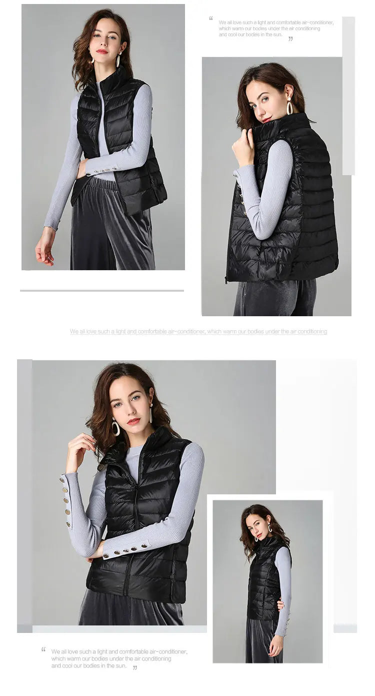 Gilet Senza Maniche da Donna, Giacche Invernali alla Moda, Gilet Imbottiti in Cotone da Uomo, Gilet Caldi con Collo Alto per Donna, Abbigliamento