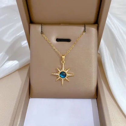 Squisito micro intarsiato zircone farfalla nappa collana per le donne gioielli girocollo in acciaio inossidabile luna farfalla fiore clavicola
