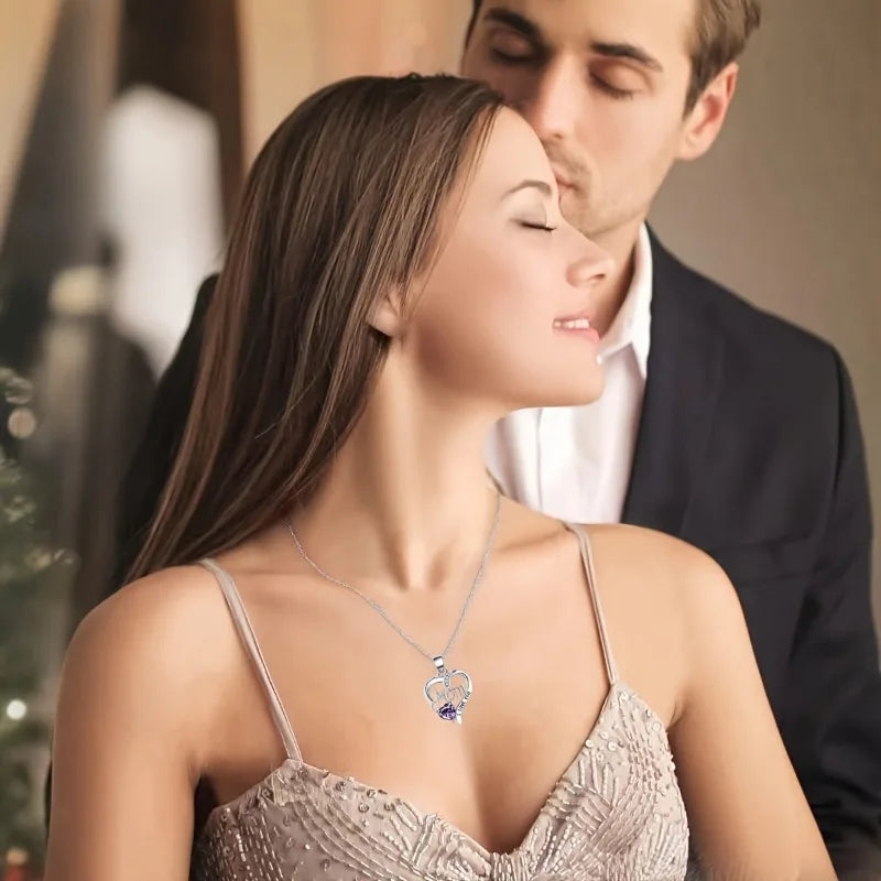 Collana con ciondolo a forma di cuore in stile elegante, design cavo, regalo per la festa della mamma, adatto ai migliori amici senza scatola