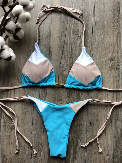 2023 Sexy Bikini Mehrfarbiger Badeanzug Damen Bademode Push-Up Gerippter Bikini-Set Brasilianischer Badeanzug Strandbekleidung Bademode Biquini