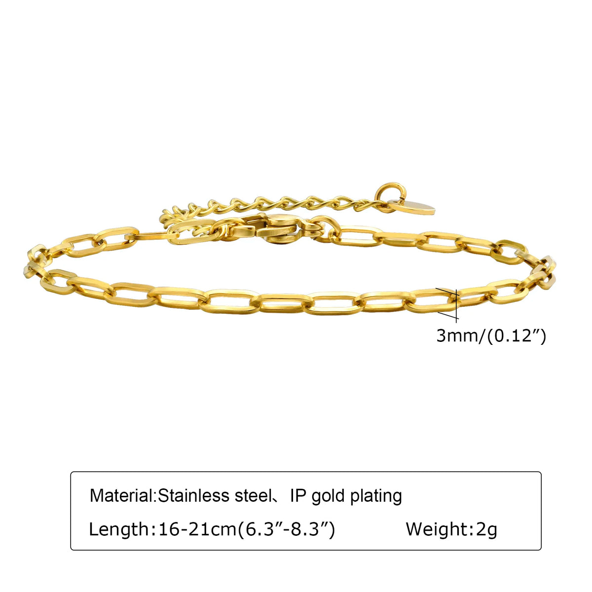 Bracciale in Acciaio Inossidabile Placcato Oro, Non Ossida, Impilabile per Donne, Sottile Catena a Spina di Pesce, Gioiello Impermeabile, Regalo