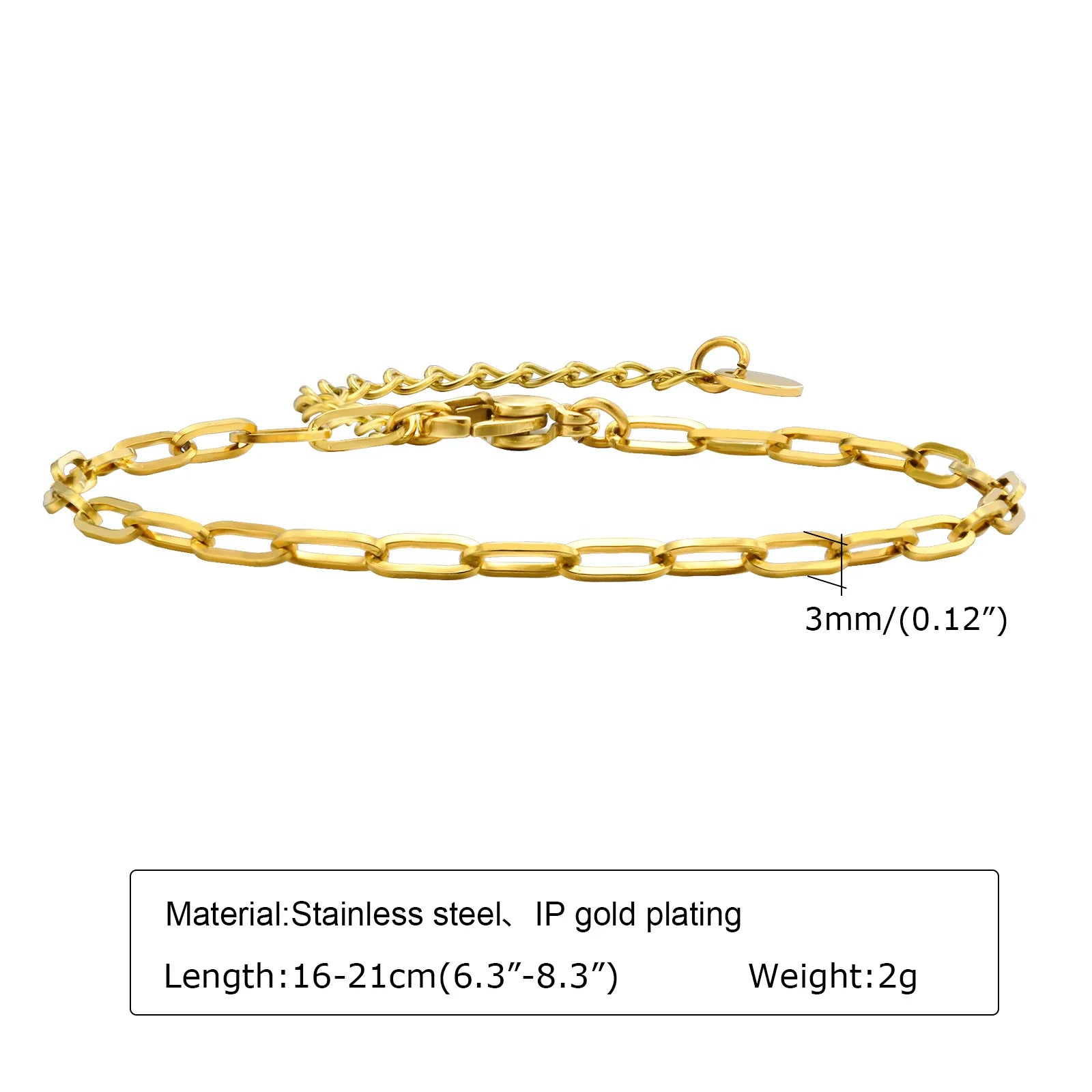 Bracciale in Acciaio Inossidabile Placcato Oro, Non Ossida, Impilabile per Donne, Sottile Catena a Spina di Pesce, Gioiello Impermeabile, Regalo