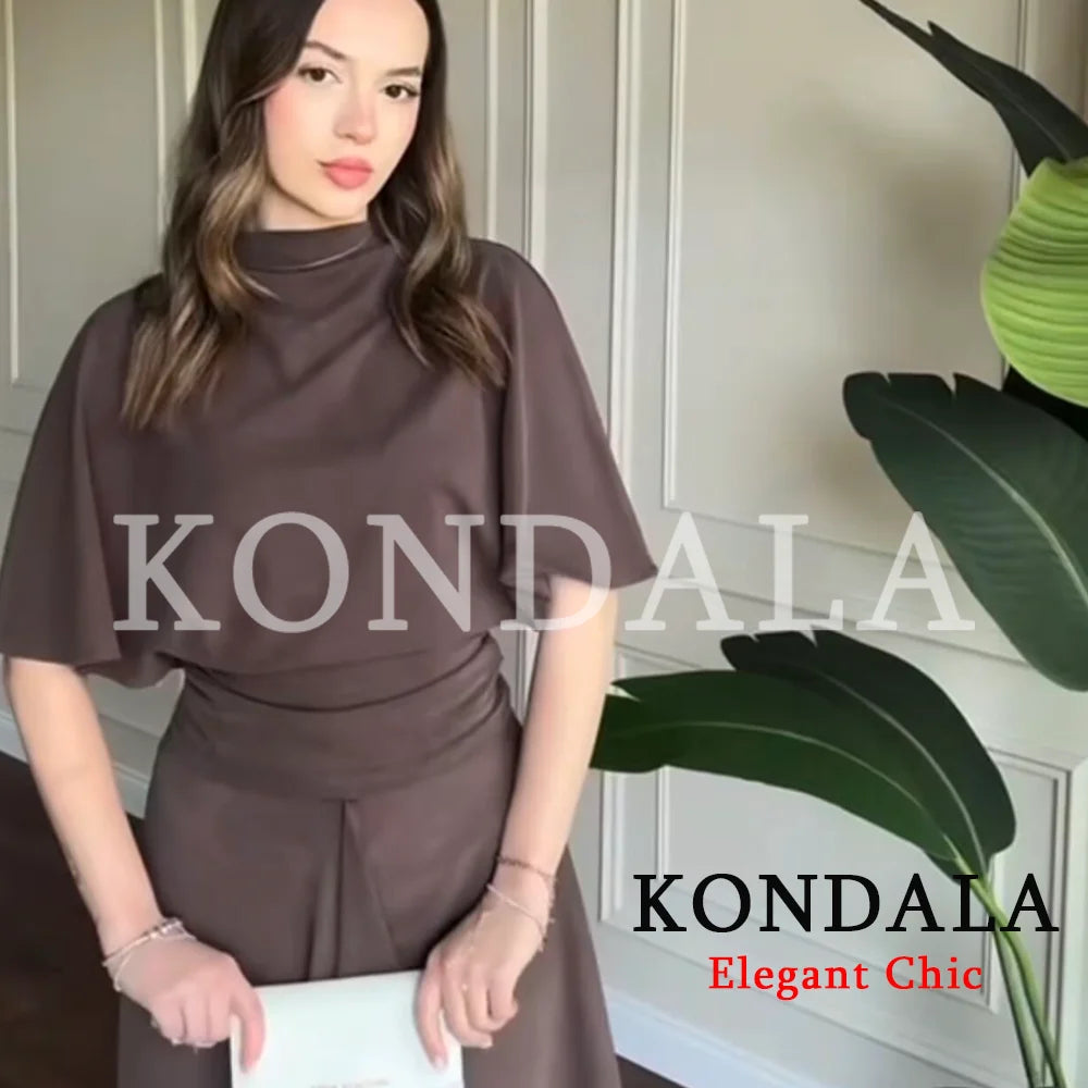 KONDALA Set Gonna Trendy da Donna, Top a Collo Alto e Gonna Asimmetrica, Nuova Moda Primavera Estate 2026, Set Gonna per Vacanze al Mare