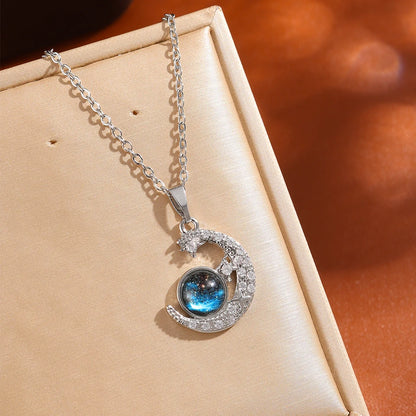 Collana di lusso leggera in acciaio al titanio con serie Star per donna, colore oro, pianeta, luna, astronauta, collane con ciondolo, gioielli, regali