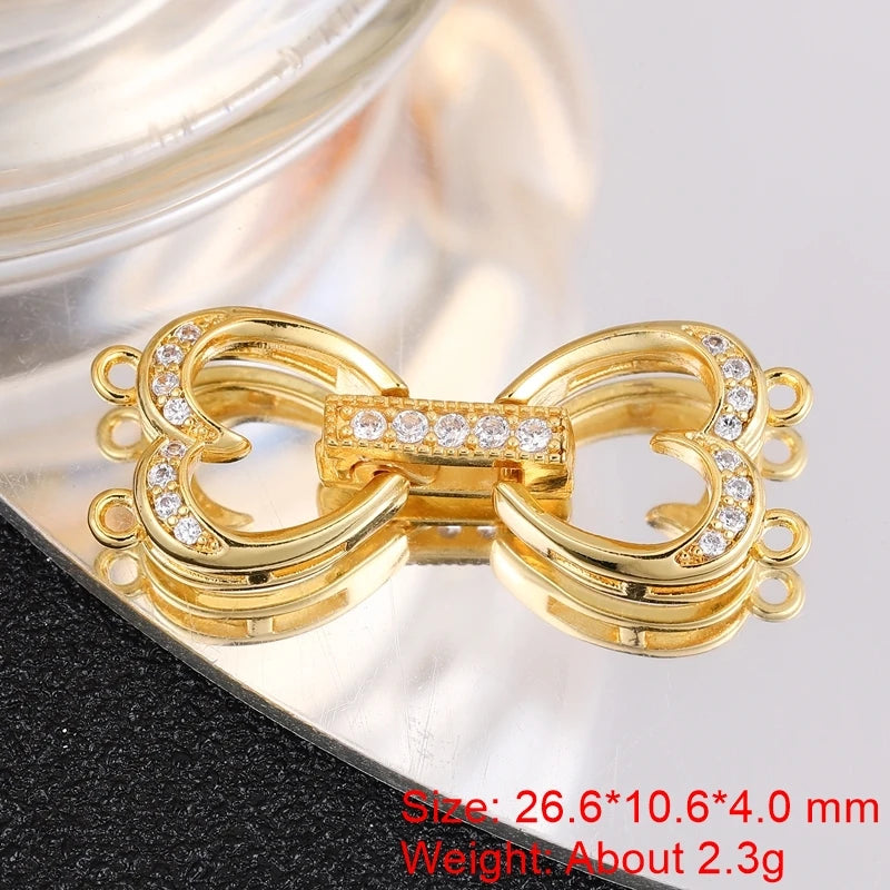 Juya 18K Placcato Oro Elementi di Fissaggio Decorativi Connettore Serrature Perle Catenacci Accessori Per Il Cucito FAI DA TE Perline Creazione di Gioielli