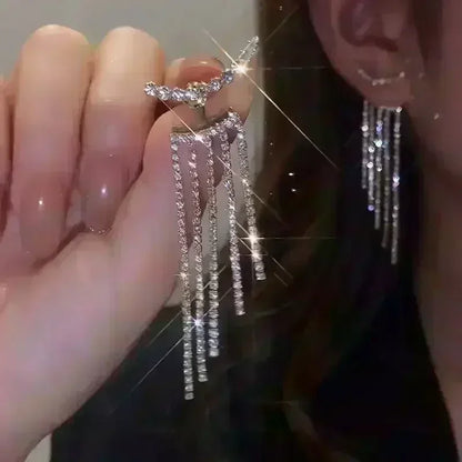 Nuova tendenza della moda Design unico Orecchini rettangolari eleganti e squisiti con zirconi per gioielli da donna Regali premium per feste di nozze