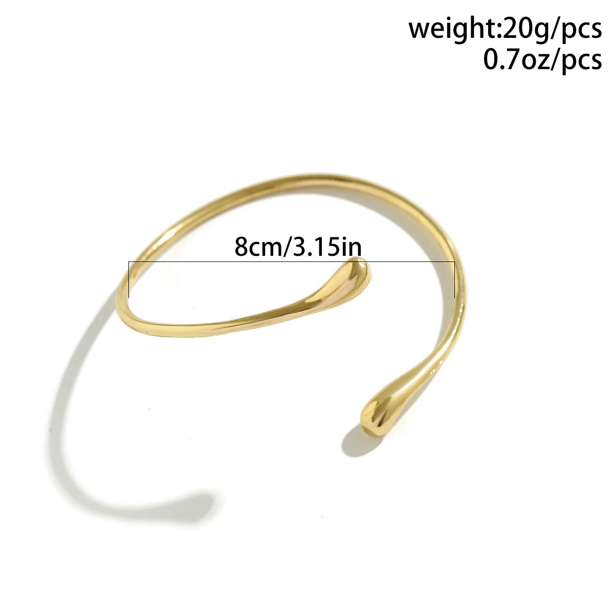 FTCY Bracciale vintage semplice sul braccio superiore per donna Braccialetti geometrici alla moda a forma di goccia d'acqua Gioielli da donna regolabili