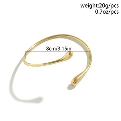 FTCY Bracciale vintage semplice sul braccio superiore per donna Braccialetti geometrici alla moda a forma di goccia d'acqua Gioielli da donna regolabili