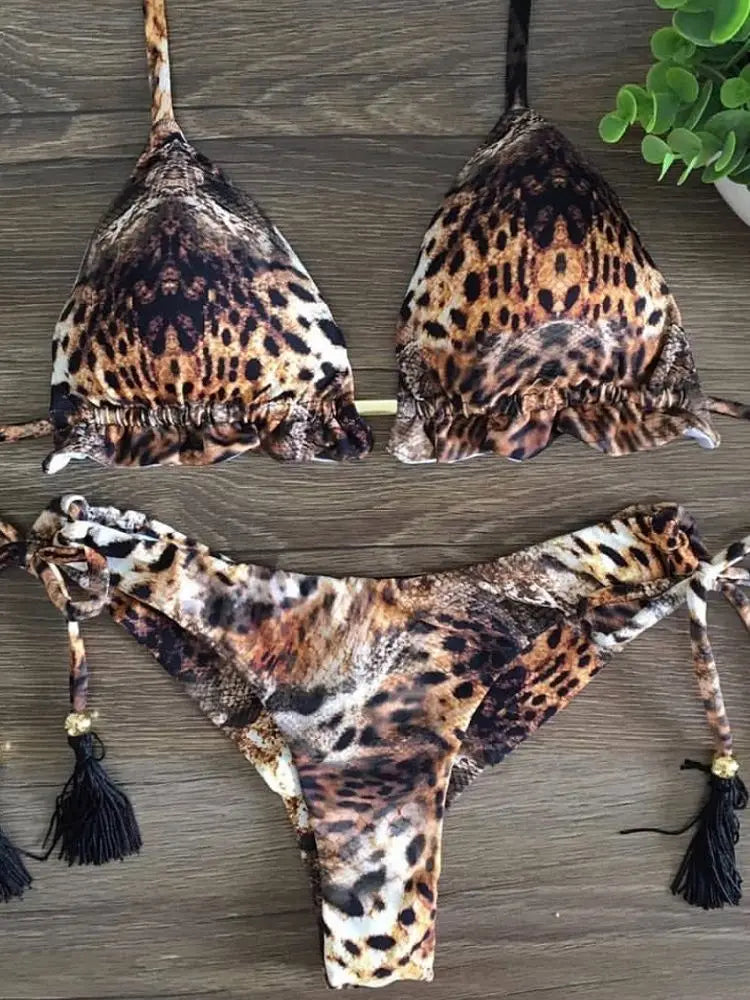 RUOTONGSEPT Sexy Print Bikinis Set Women Swimsuit Bandage Two-Piece Swimwear Brazilian Biquínis Beachwear Bathing Suit 2023 New