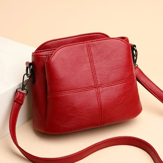 Borsa a tracolla in morbida pelle PU da donna vintage Borsa a tracolla quadrata in tinta unita femminile di mezza età Nuove borse a tracolla grandi da donna