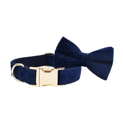 Set di collare e guinzaglio per cani in velluto a coste blu violaceo, con targhetta personalizzata incisa, accessori per animali domestici, guinzaglio per cani in velluto a coste17