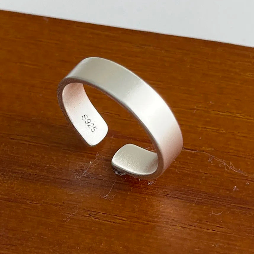 Anelli in argento sterling 925 per le donne Gioielleria raffinata geometrica Anello ampio scintillante regolabile per il regalo di compleanno della festa