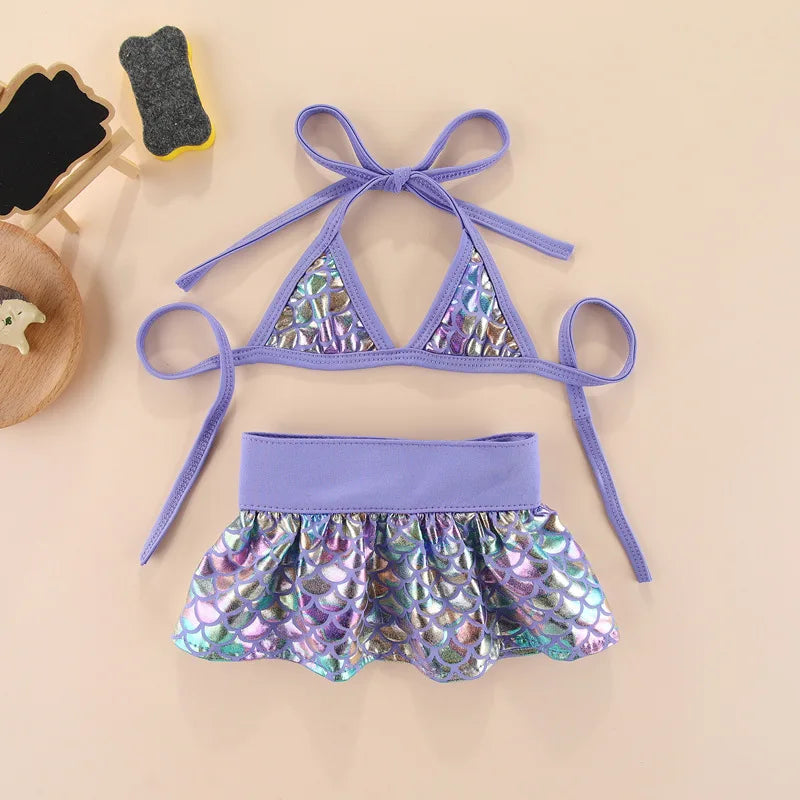 Set di vestiti alla moda per cani di piccola taglia, vestiti per cani a sirena, costume da bagno bikini per ragazze per cani di piccola taglia, Yorkshire Terrier, gonna per cuccioli, estate