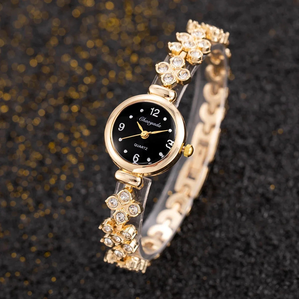 Orologio da polso da donna di lusso Orologi in oro con strass alla moda per donna Orologio da polso al quarzo da donna semplice ed elegante montre femme
