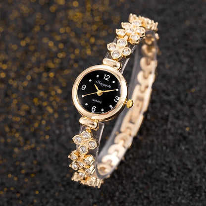 Orologio da polso da donna di lusso Orologi in oro con strass alla moda per donna Orologio da polso al quarzo da donna semplice ed elegante montre femme
