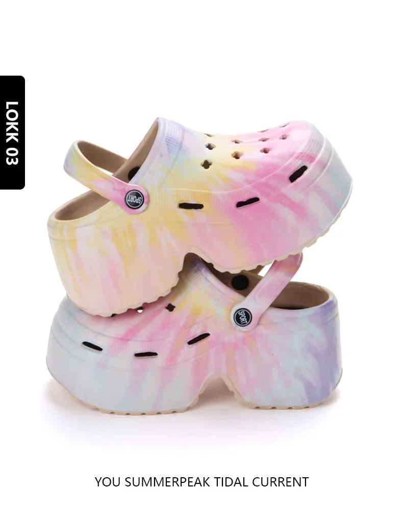 Pantofole da spiaggia estive nuove da donna di lusso 2024 tacco alto 9cm suola morbida leggera comode pantofole Casual di alta qualità