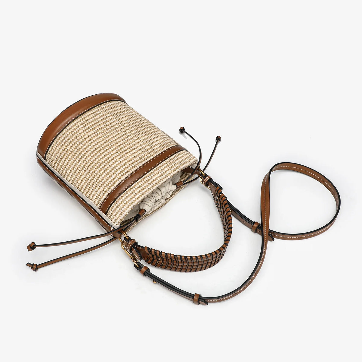 Borsa a secchiello in paglia di moda Borse da donna in tessuto Borse a tracolla con pannelli firmati Borse a tracolla piccole da spiaggia estive casual sac