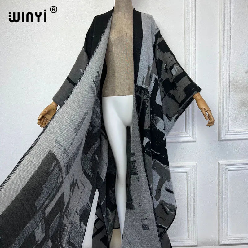 WINYI abiti invernali per donna cardigan lavorato a maglia MAXI Christmas Fashion hipster party dress spessa calda giacca femminile cappotto natalizio