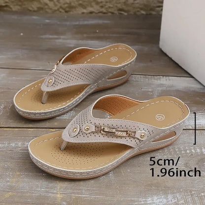Sandales Orthopédiques d'Été pour Femmes, Nouvelles Tongs Orthopédiques avec Support de Voûte Plantaire, Claquettes à Semelle Épaisse Antidérapante pour Usage Quotidien et Plage