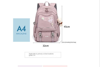 Borse da scuola per bambini per ragazze adolescenti Zaino grande Kawaii Zaino da scuola per studenti di medie dimensioni Borsa per libri Zaino da viaggio per laptop